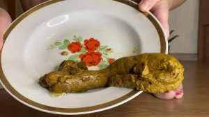 I pooped onto a plate and eat-I chew with a fork and smearing 00000 I pooped onto a plate and eat-I chew with a fork and smearing 00000