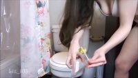 Shit in toilet and lollipop in ass 00005