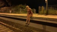 Railway track piss & shit - Pissbattle on the platform with apple birth from the cunt 00000