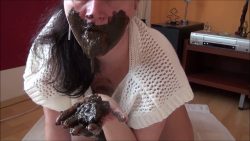 Lady in white swe654654645654ater and eats shit 00001 Lady in white swe654654645654ater and eats shit 00001