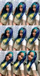 Teasing with blue hair on the toilet.ScrinList